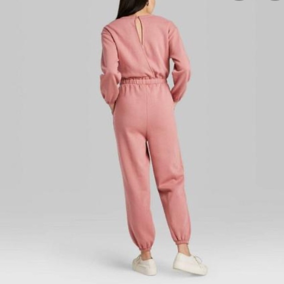 Pink fleece full body jumpsuit - Picture 11 of 12